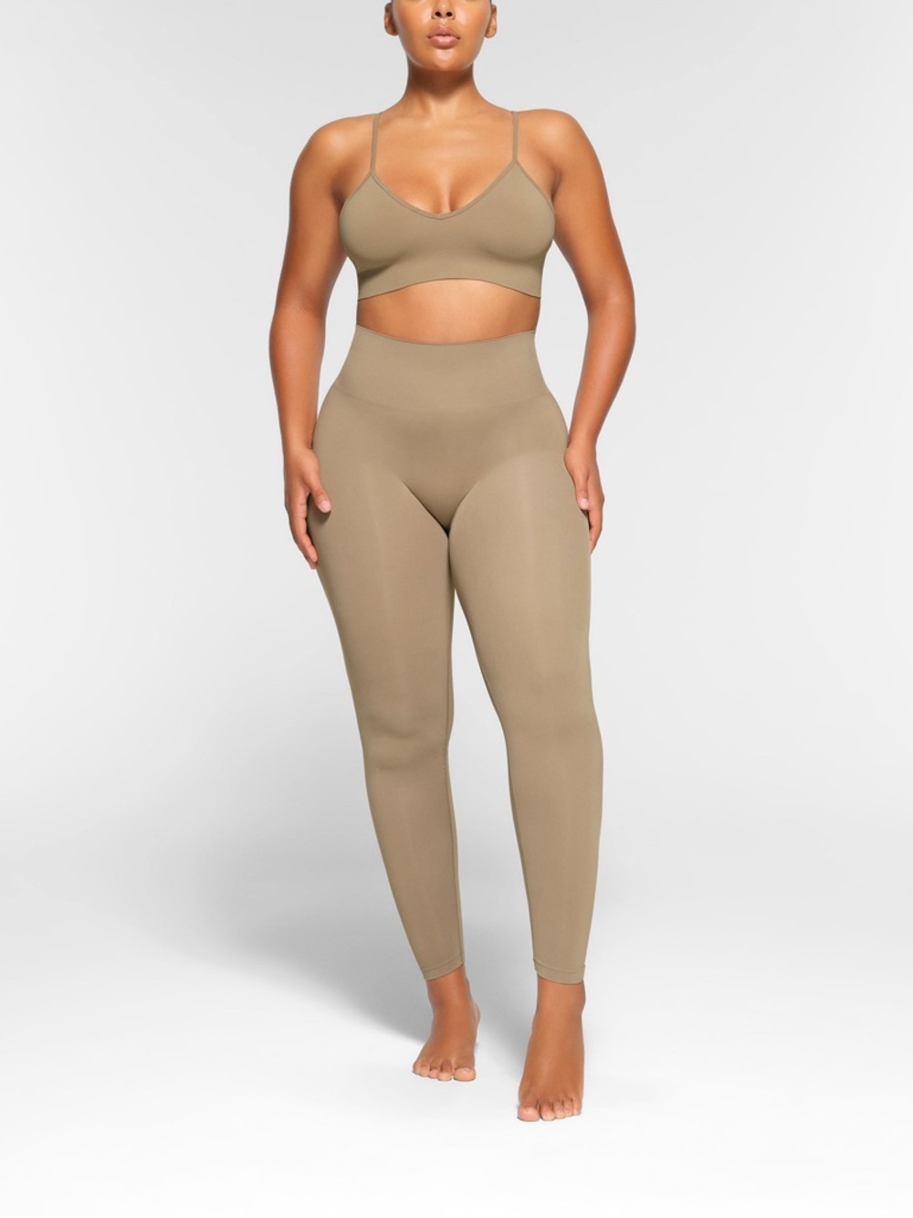 Skims Soft Smoothing Seamless Legging Desert High Rise Ankle Length Crop